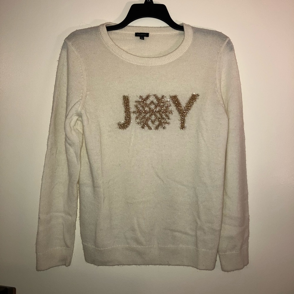 Talbots large L Joy Christmas holiday sweater